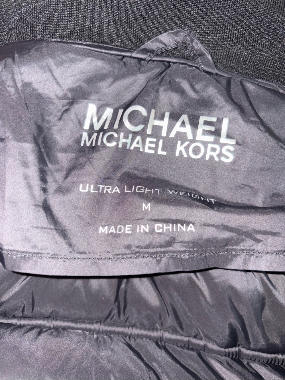 Michael Kors Black Quilted Puffer Vest with Knit Sleeves - Picture 5 of 6